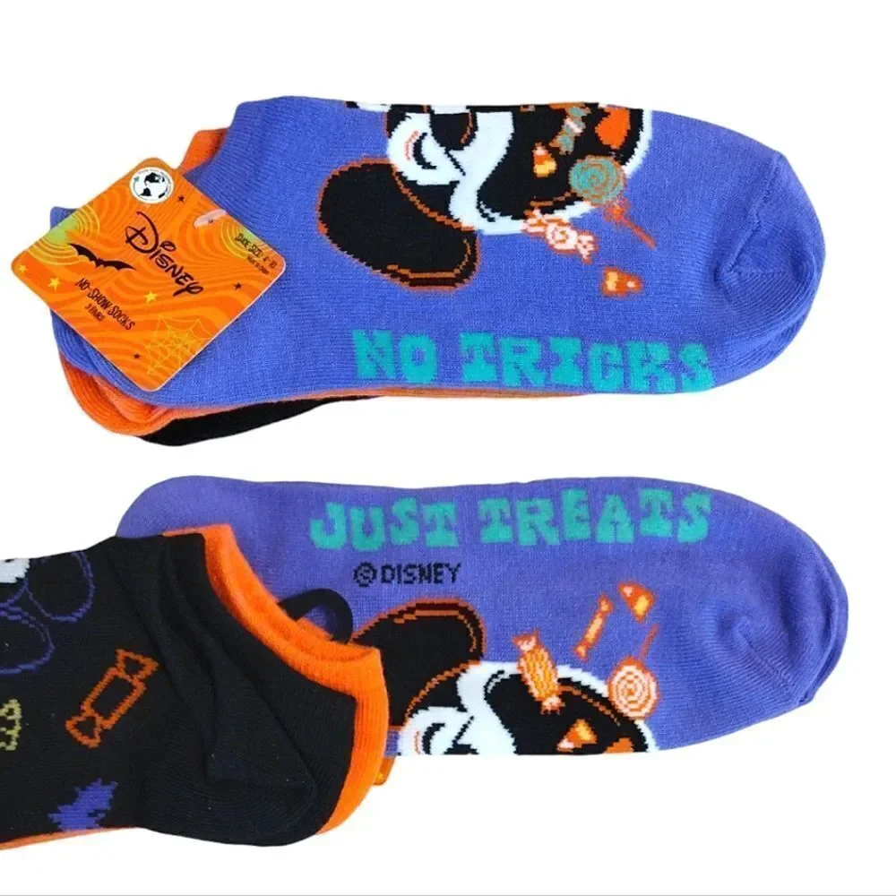 Disney‎ Mickey Minnie Mouse Halloween Themed No Show Socks NWT